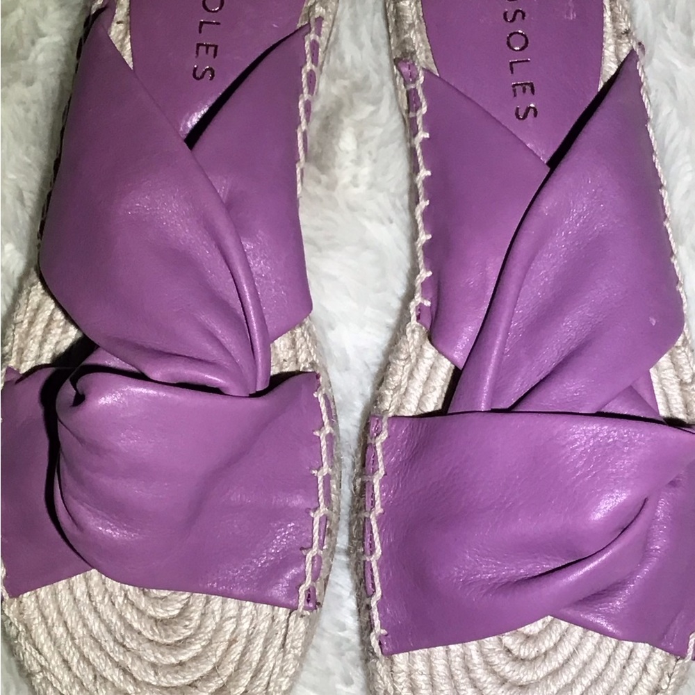 Aerosoles leather purple espadrille sandals size 10M - Picture 2 of 4